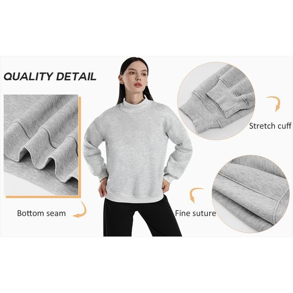 New Medium Pull On Long Sleeve Mock Neck Sweatshirt in Black - Picture 4 of 5